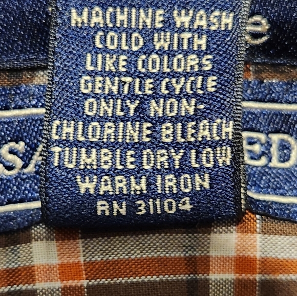 Saddlebred Tallman Men's Brown Plaid Long Sleeve Shirt 2XLT Vintage - Picture 7 of 10